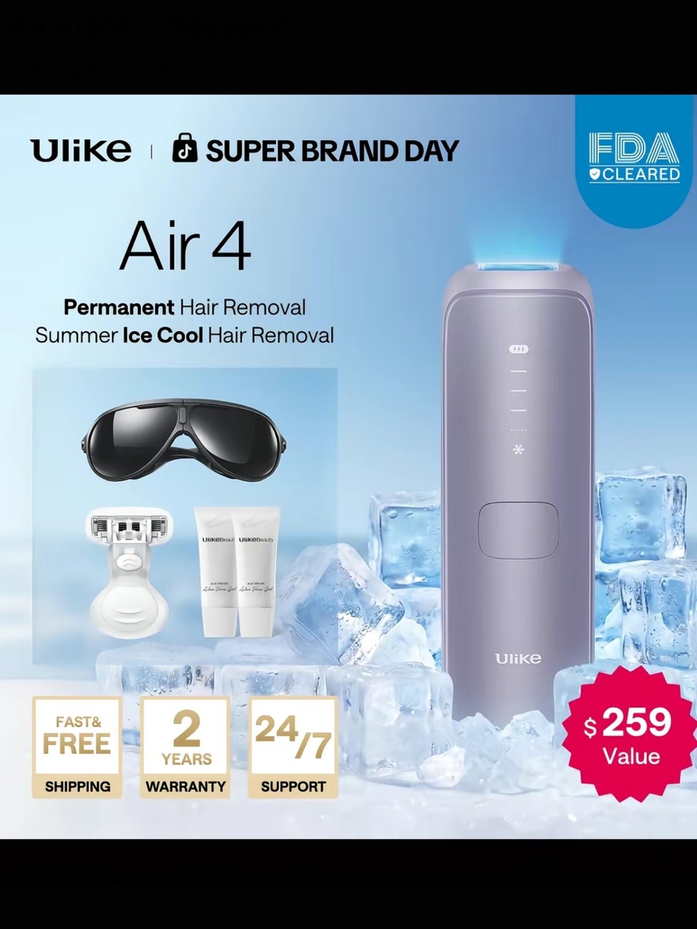 Ulike Air 4 IPL Hair Removal Device with Increased Power, Ice-Cooling Tech …